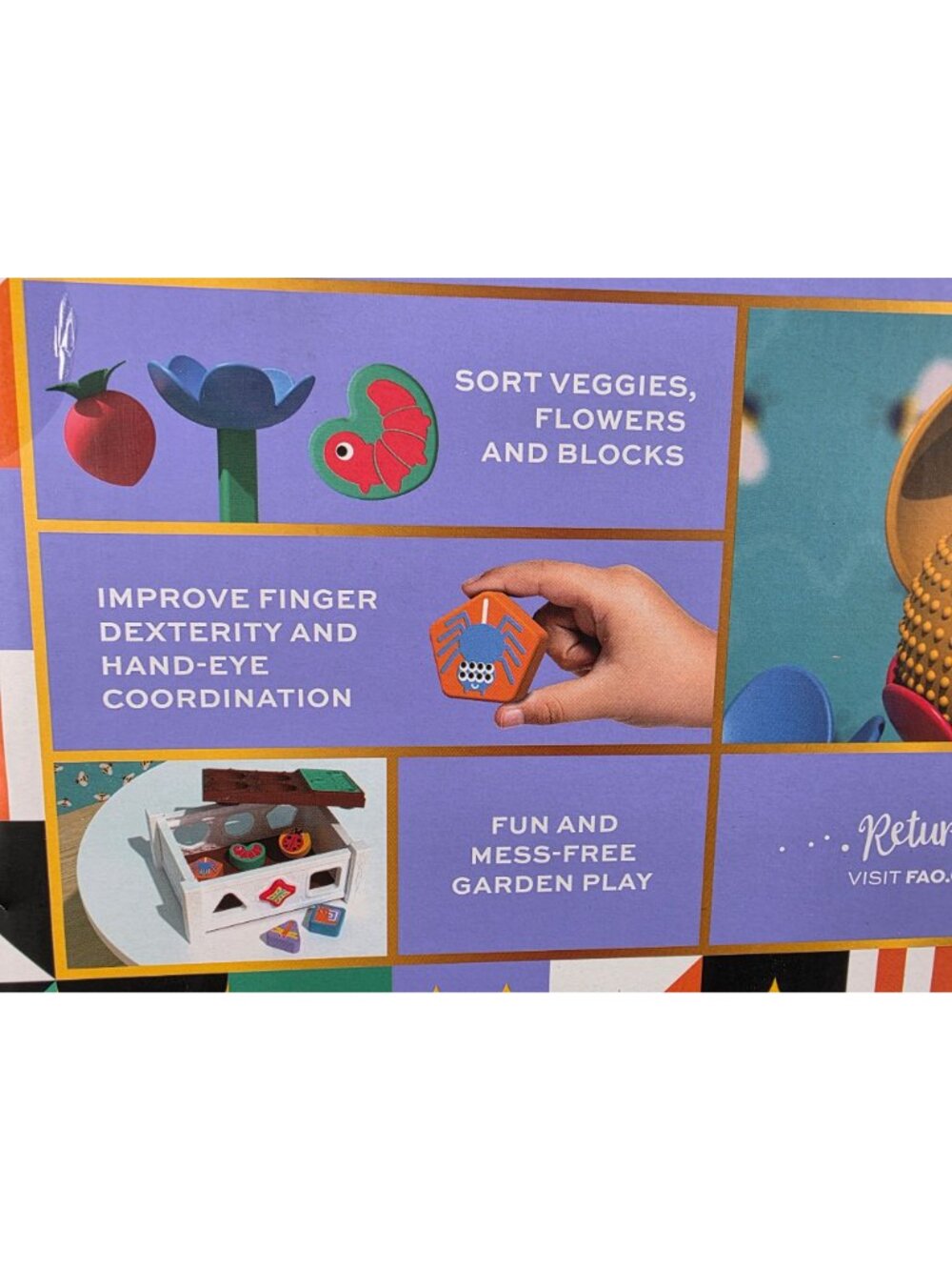 FAO Schwarz Bumble Bee Garden Sort & Match Set 18 Piece Educational Toy Ages 18M - Picture 8 of 11